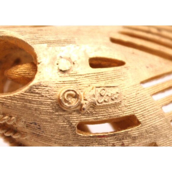 Coro Horn of Plenty Pin Brooch Cornucopia Pegasus Coll MCM Retro Gold Tone Vtg - Picture 8 of 10